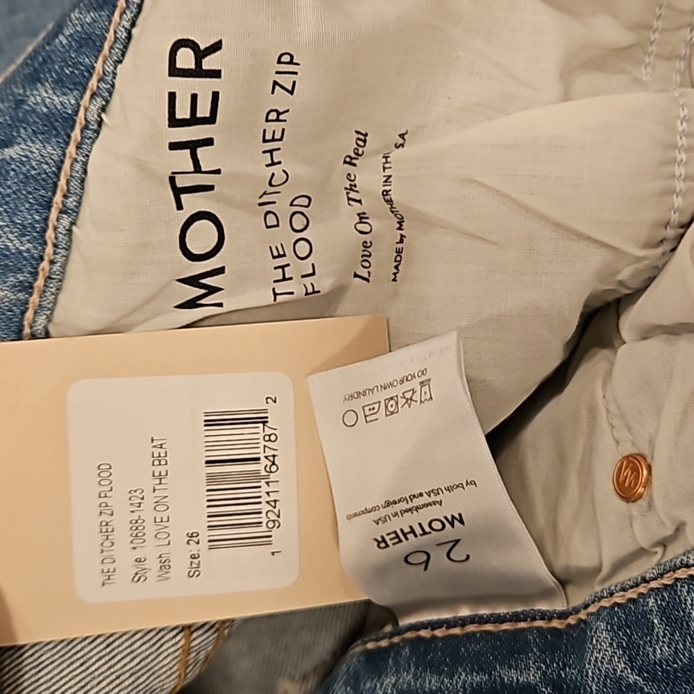 ๐MOTHER๐ Ditcher Zip Flood Jeans ~ Love On The Beat 26 NWT - Picture 16 of 16